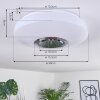 Sambani Plafondlamp LED Chroom, Wit, 1-licht, Afstandsbediening, Kleurwisselaar