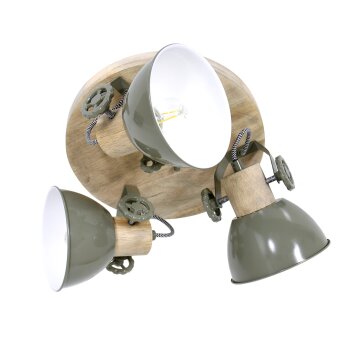 Steinhauer Gearwood Plafondlamp Bruin, Groen, 3-lichts