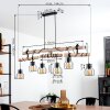 Gondo Hanglamp Hout licht, Zwart, 6-lichts