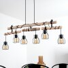 Gondo Hanglamp Hout licht, Zwart, 6-lichts