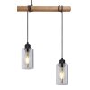 Globo HADERA Hanger Hout licht, Zwart, 4-lichts