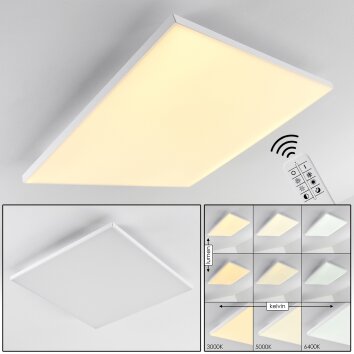 Bankura Plafondlamp LED Wit, 1-licht, Afstandsbediening