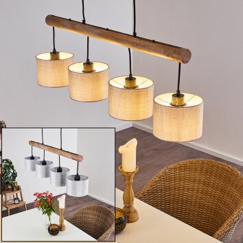 Adelboden Hanger Hout licht, Zwart, 4-lichts