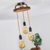 Garland Plafondlamp Hout donker, Zwart, 3-lichts