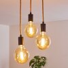 Garland Plafondlamp Hout donker, Zwart, 3-lichts