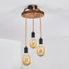 Garland Plafondlamp Hout donker, Zwart, 3-lichts