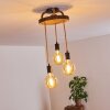 Garland Plafondlamp Hout donker, Zwart, 3-lichts