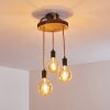 Garland Plafondlamp Hout donker, Zwart, 3-lichts