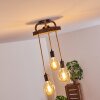 Garland Plafondlamp Hout donker, Zwart, 3-lichts