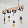 Hautahi Hanglamp Hout licht, Zwart, 4-lichts