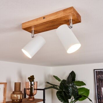 Zuoz Plafondlamp Hout licht, 2-lichts