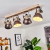 Orny Plafondlamp Bruin, Hout licht, 4-lichts