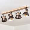 Orny Plafondlamp Bruin, Hout licht, 4-lichts