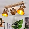 Orny Plafondlamp Brons, Hout licht, 3-lichts