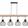 Globo CLASTRA Hanger Hout donker, Zwart, 4-lichts