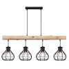 Globo CLASTRA Hanger Hout donker, Zwart, 4-lichts