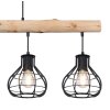 Globo CLASTRA Hanger Hout donker, Zwart, 4-lichts