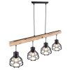 Globo CLASTRA Hanger Hout donker, Zwart, 4-lichts