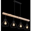 Globo CLASTRA Hanger Hout donker, Zwart, 4-lichts