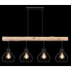 Globo CLASTRA Hanger Hout donker, Zwart, 4-lichts