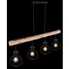 Globo CLASTRA Hanger Hout donker, Zwart, 4-lichts