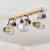 Orny Plafondlamp Hout licht, Zilver, 3-lichts