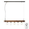 Brilliant Woodhill Hanglamp Hout donker, Zwart, 5-lichts