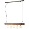 Brilliant Woodhill Hanglamp Hout donker, Zwart, 5-lichts