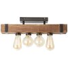 Brilliant Woodhill Plafondlamp Hout donker, Zwart, 4-lichts