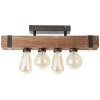 Brilliant Woodhill Plafondlamp Hout donker, Zwart, 4-lichts