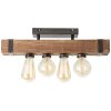 Brilliant Woodhill Plafondlamp Hout donker, Zwart, 4-lichts