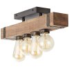 Brilliant Woodhill Plafondlamp Hout donker, Zwart, 4-lichts