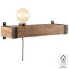 Brilliant Woodhill Muurlamp Hout donker, Zwart, 1-licht