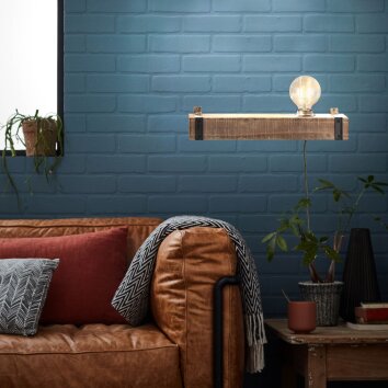 Brilliant Woodhill Muurlamp Hout donker, Zwart, 1-licht