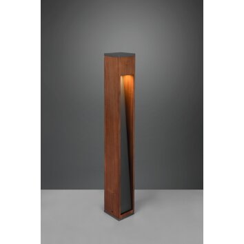 Trio Canning Padverlichting Hout donker, Nikkel mat, 1-licht