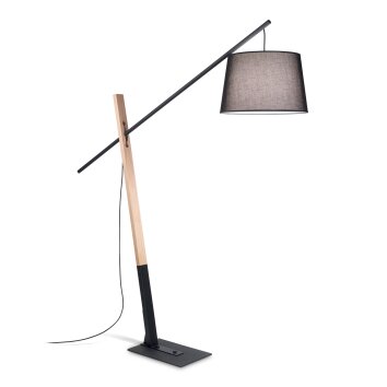 Ideallux EMINENT Staande lamp Hout donker, Zwart, 1-licht