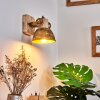 Orny Muurlamp Brons, Hout licht, 1-licht