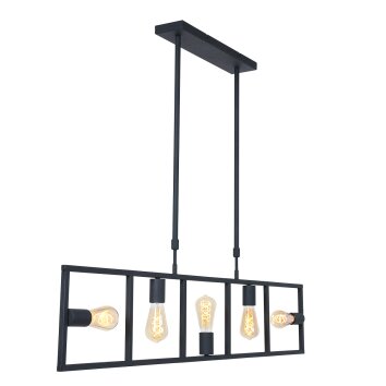 Steinhauer Racky Hanglamp Zwart, 5-lichts