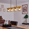 Camotes Hanglamp Hout licht, Nikkel mat, 4-lichts