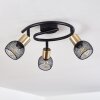 Cairns Plafondlamp Oud messing, Zwart, 3-lichts