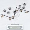 Cairns Plafondlamp Oud messing, Zwart, 6-lichts