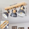 Orny Plafondlamp Hout licht, 3-lichts