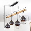 Imana Hanglamp Hout licht, Zwart, 4-lichts