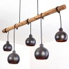 Imana Hanglamp Hout licht, Zwart, 5-lichts