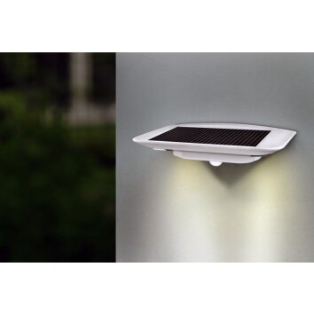 Lutec GHOST SOLAR Buiten muurverlichting LED Zilver, 1-licht, Bewegingsmelder