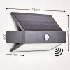 Wiborg Solarlamp LED Antraciet, 1-licht, Bewegingsmelder