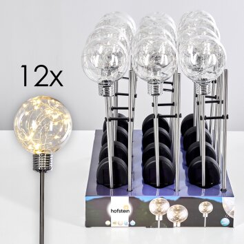 Hilda Zonnelamp set van 12 LED Chroom, 20-lichts