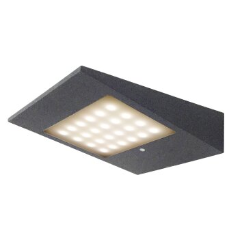 CMD AQUA SOLAR Buiten muurverlichting LED Antraciet, 1-licht, Bewegingsmelder