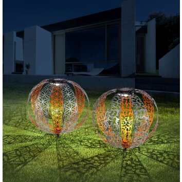 Globo Solarlamp LED Zilver, 1-licht