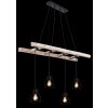 Globo MINA Hanger Hout licht, Zwart, 4-lichts